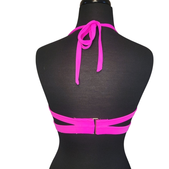 Victoria’s Secret The Hottie Halter Push-Up Bikini Top 34C Hot Pink Swim Resort - Picture 8 of 9